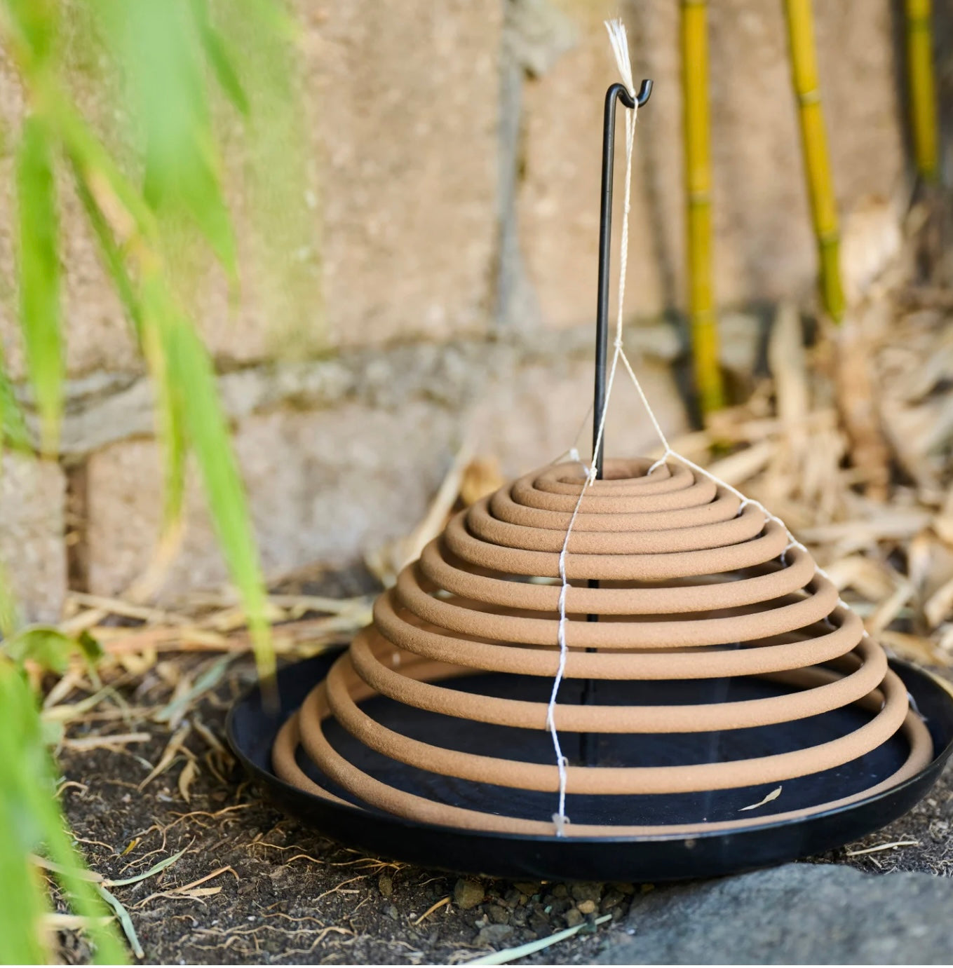 2 Piece Outdoor Hanging Incense Coils w/ Stand, Set of 3 in Box
