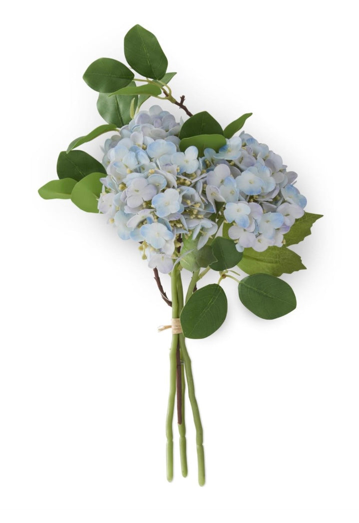 12 Inch Blue Real Touch Hydrangea Bundle (4 Stems)