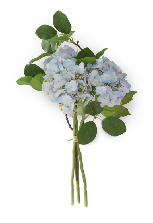 12 Inch Blue Real Touch Hydrangea Bundle (4 Stems)