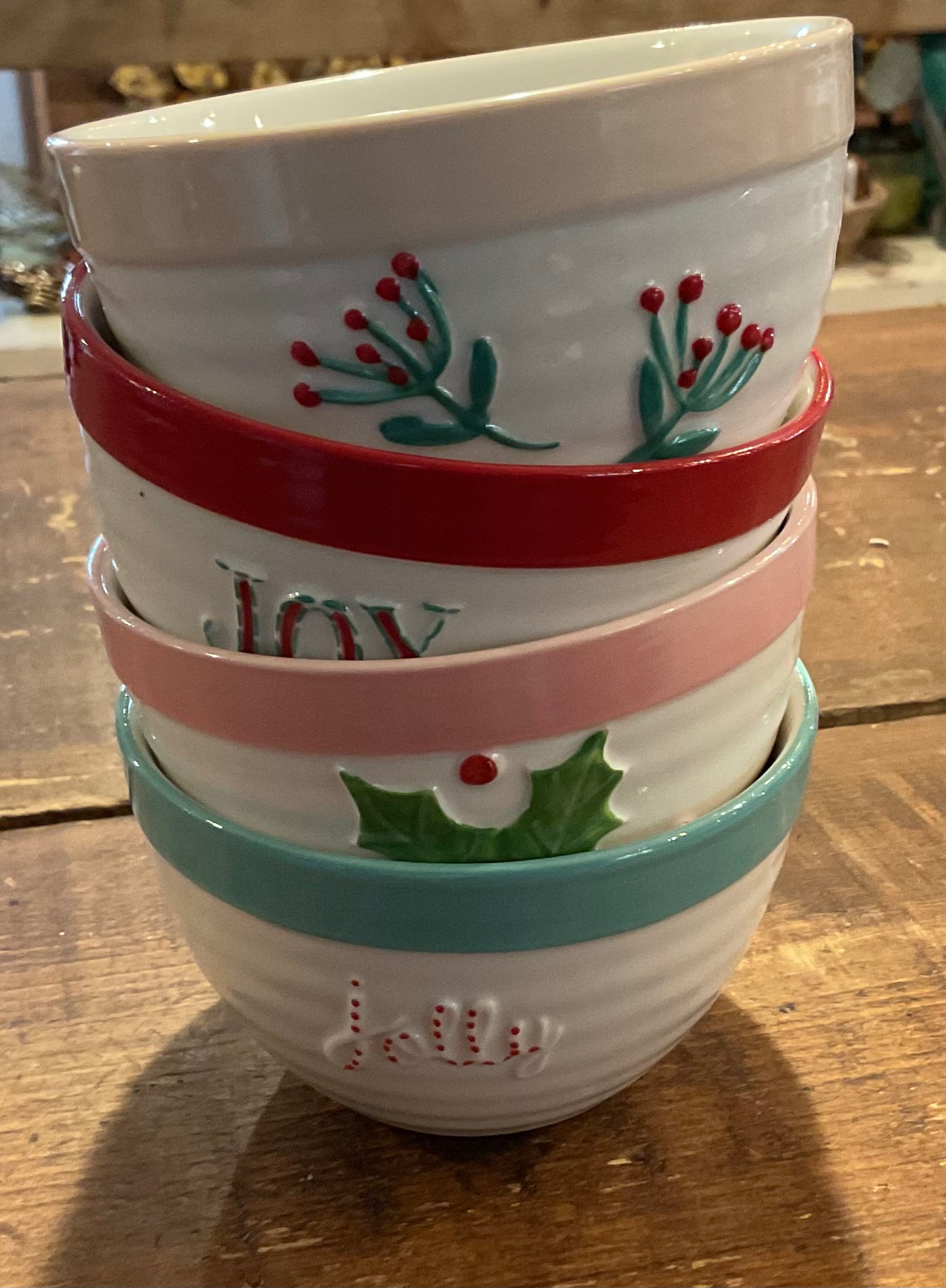 Stoneware Bowl w/ Seasonal Image, 4 Styles