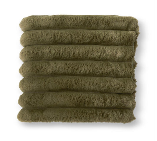 Dark Green Vegan Fur Throw