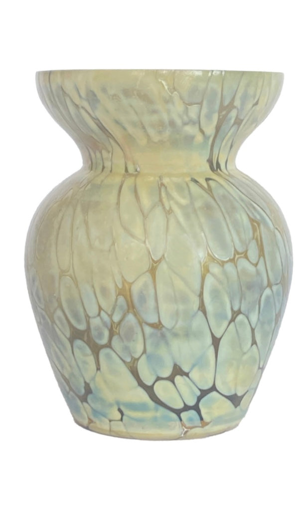 Frosted Glass Vase, Marbled Multi Color, 2 Styles