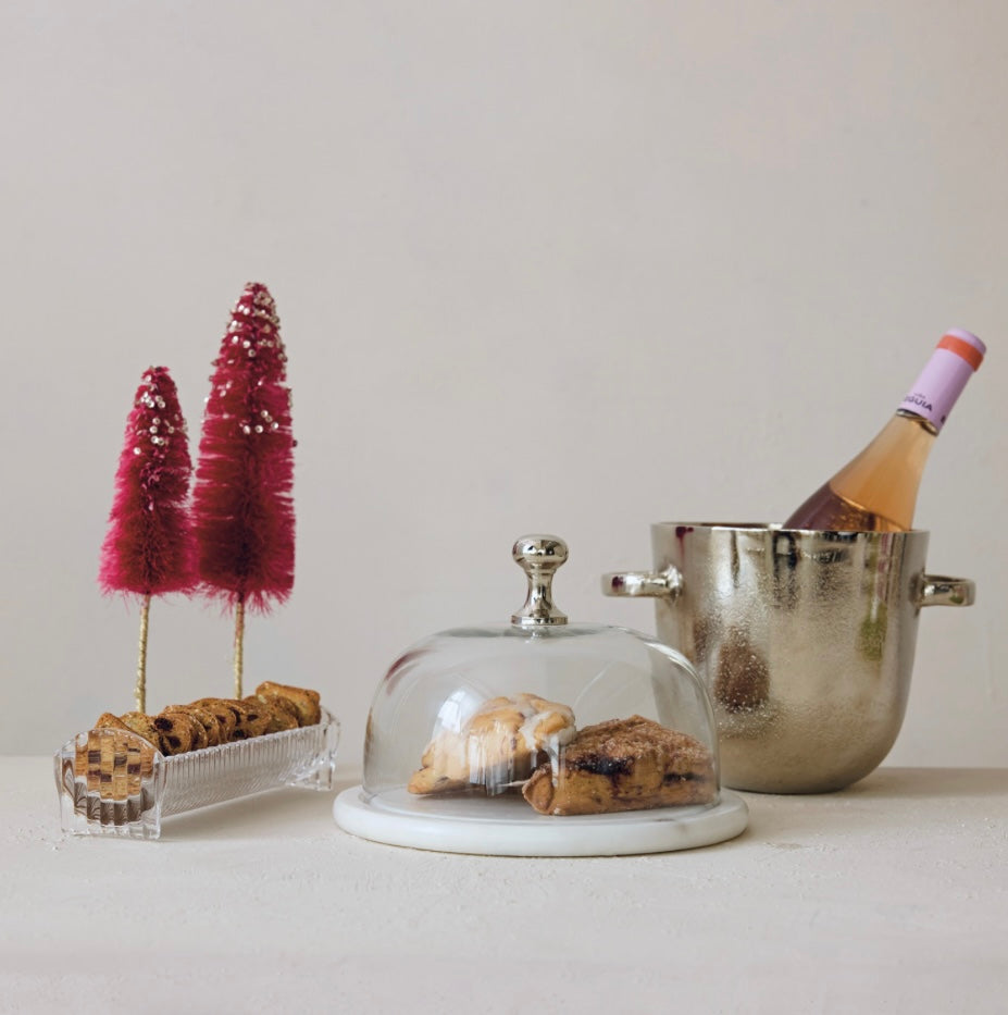 Glass Cloche w Marble Base