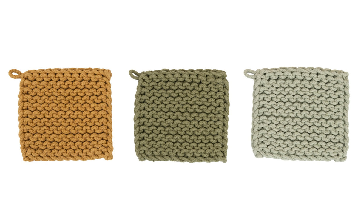 8" Square Cotton Crochet Pot Holder