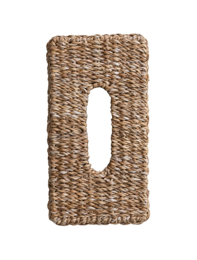 11”L x 4”H Hand-Woven Seagrass Tissue Box Cover, Natural