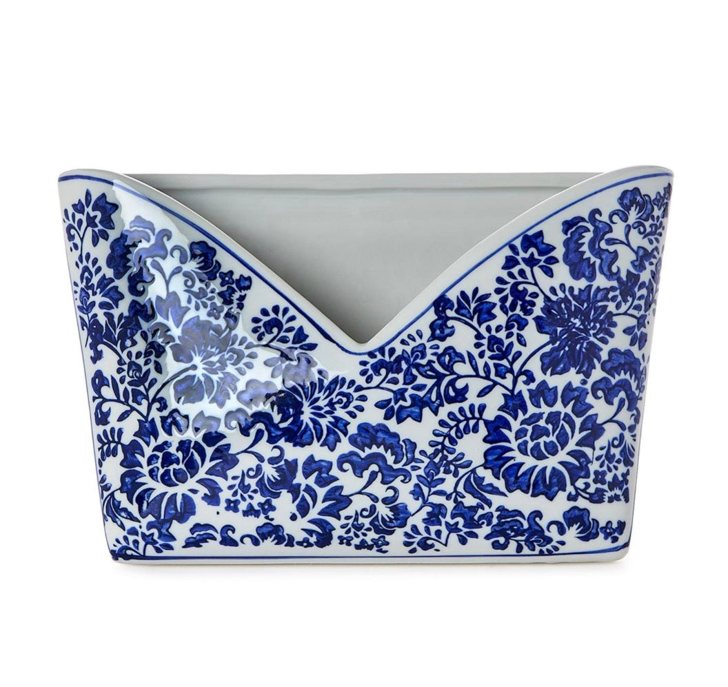 Chinoiserie Blue &White Porcelain Letter Holder