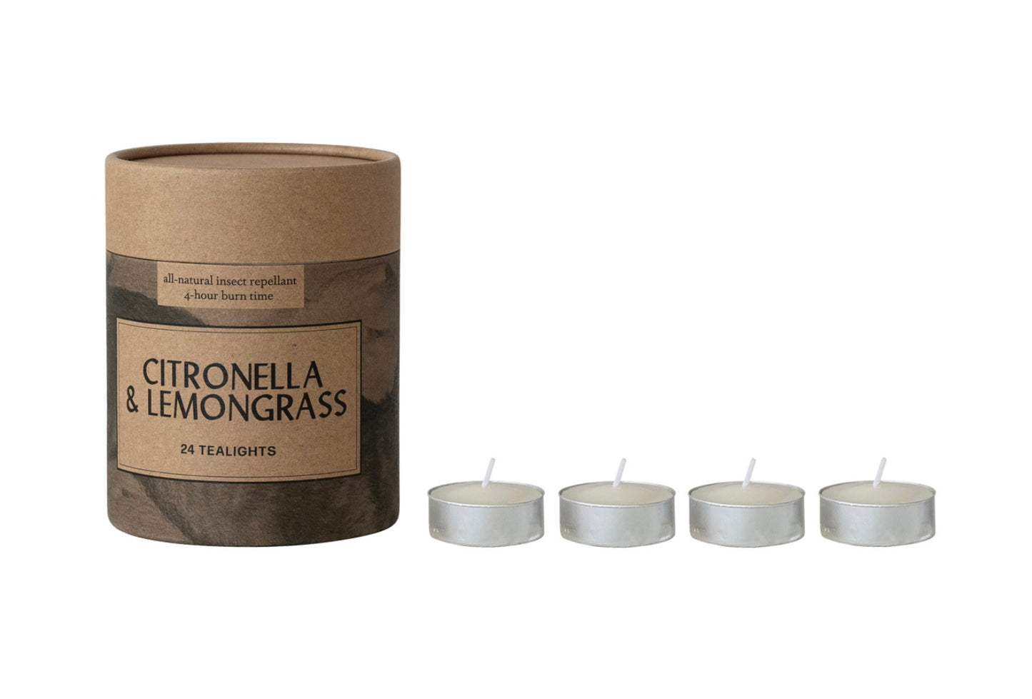 Citronella and Lemongrass Tealight Candles in Box, 24 ct.