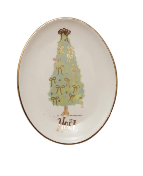 Oval Stoneware Christmas Tree, 4 Styles