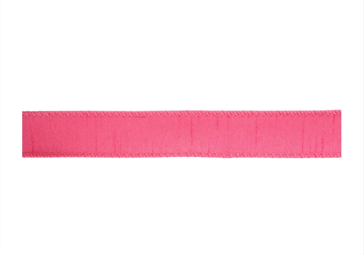 1” Wired Dupioni Ribbon/Hot Pink w Metallic Fused Backing/10 Yard Roll