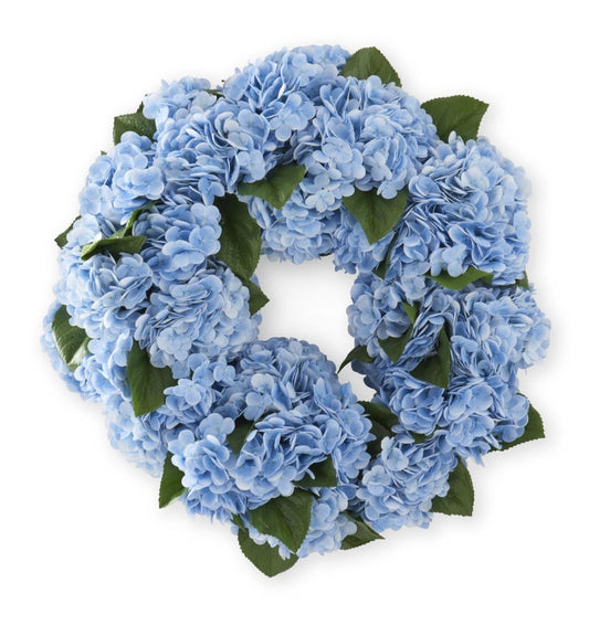 24 Inch Blue Real Touch Hydrangea Wreath