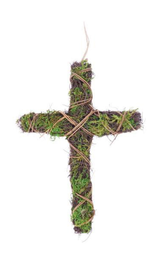 17” Moss and Vine Cross