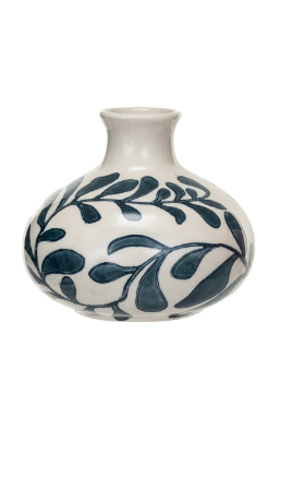 Hand-Painted Stoneware Vases