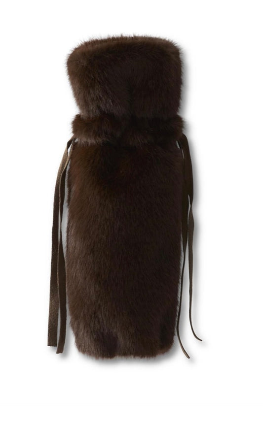 12” Vegan Fur Wine Bag