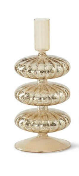 Gold Mercury Glass Taper Candle Holder