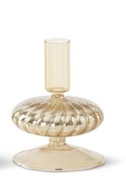 Gold Mercury Glass Taper Candle Holder