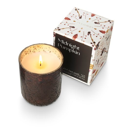 Midnight Pumpkin Crackle Glass Candle