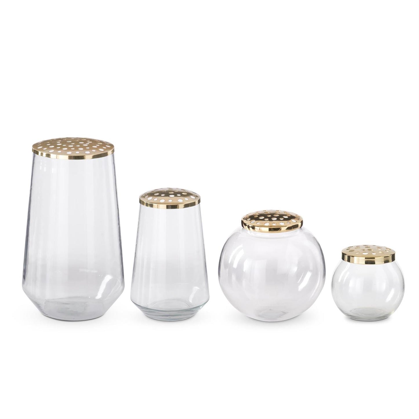 Gold Flower Frog Vases