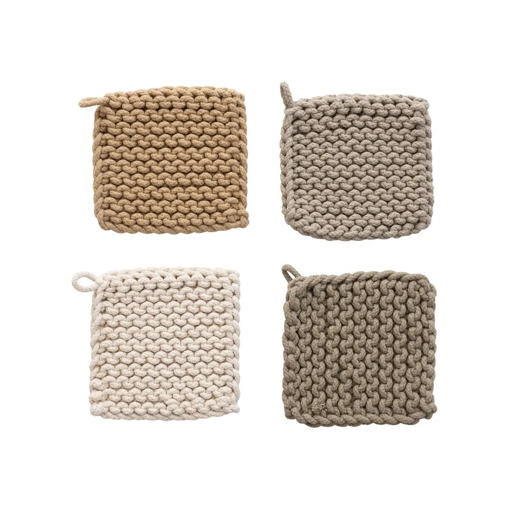 8" Square Cotton Crochet Pot Holder