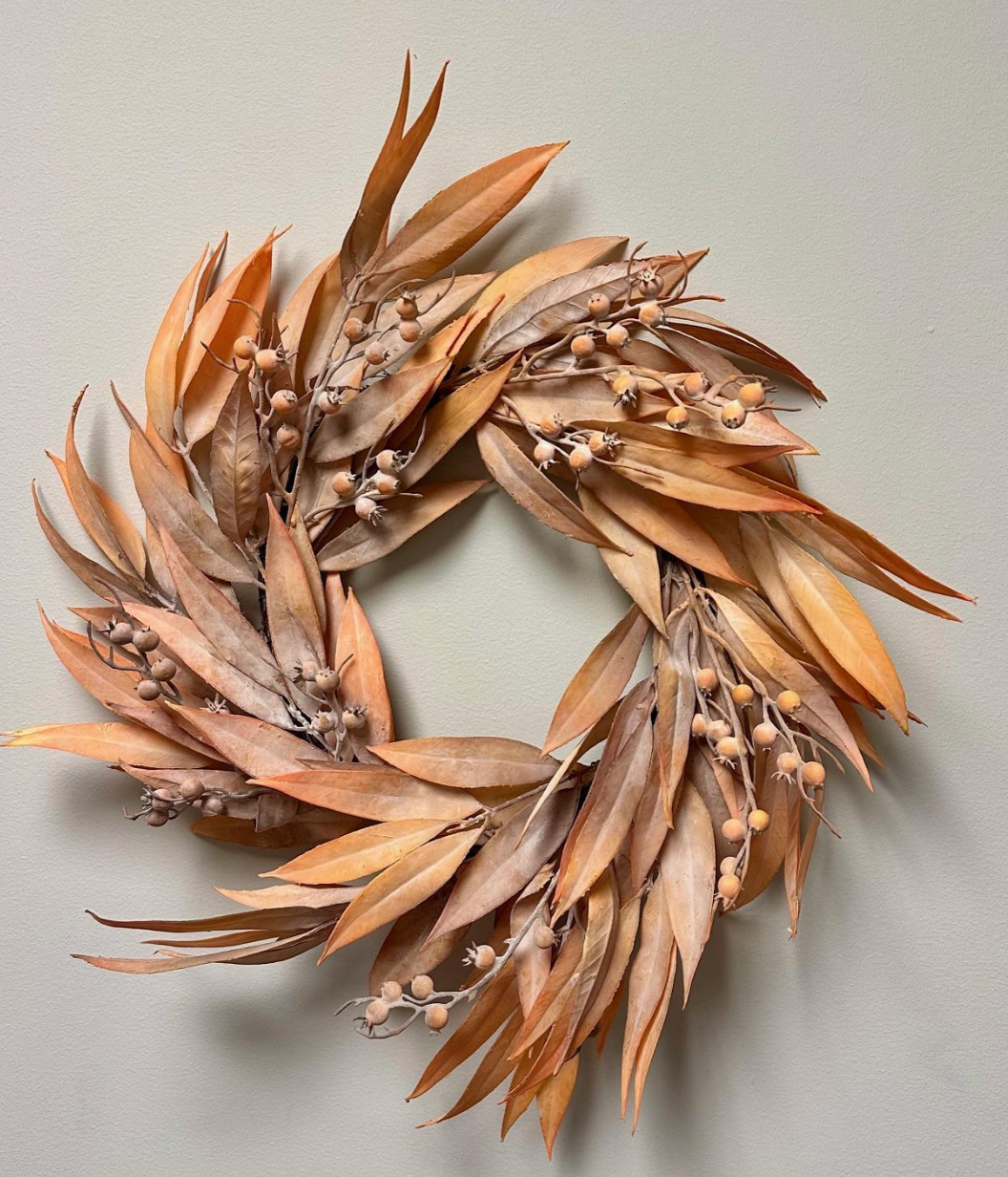 Dried Willow Wreath with Fall Bow