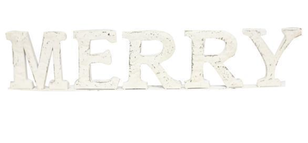 Tin Word Sign "Merry"