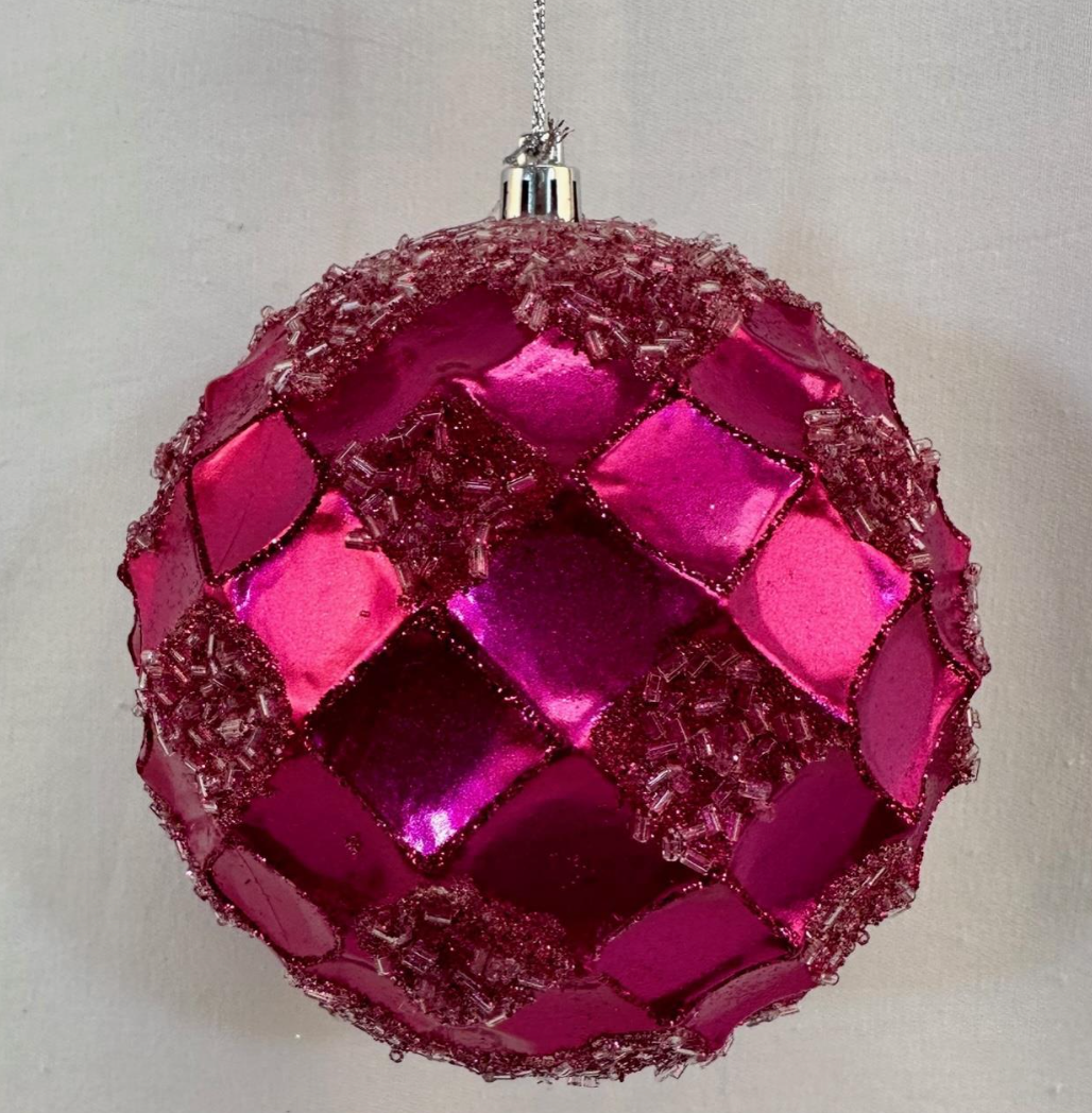 Hammered Ball Ornament with Beads