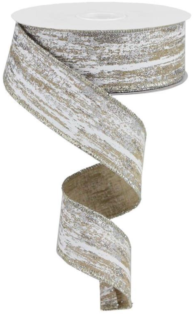 1.5"X10YD Diagonal Glitter Metallic Streaked Ribbon