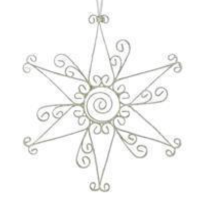 Iridescent White Large Snowflake Ornament