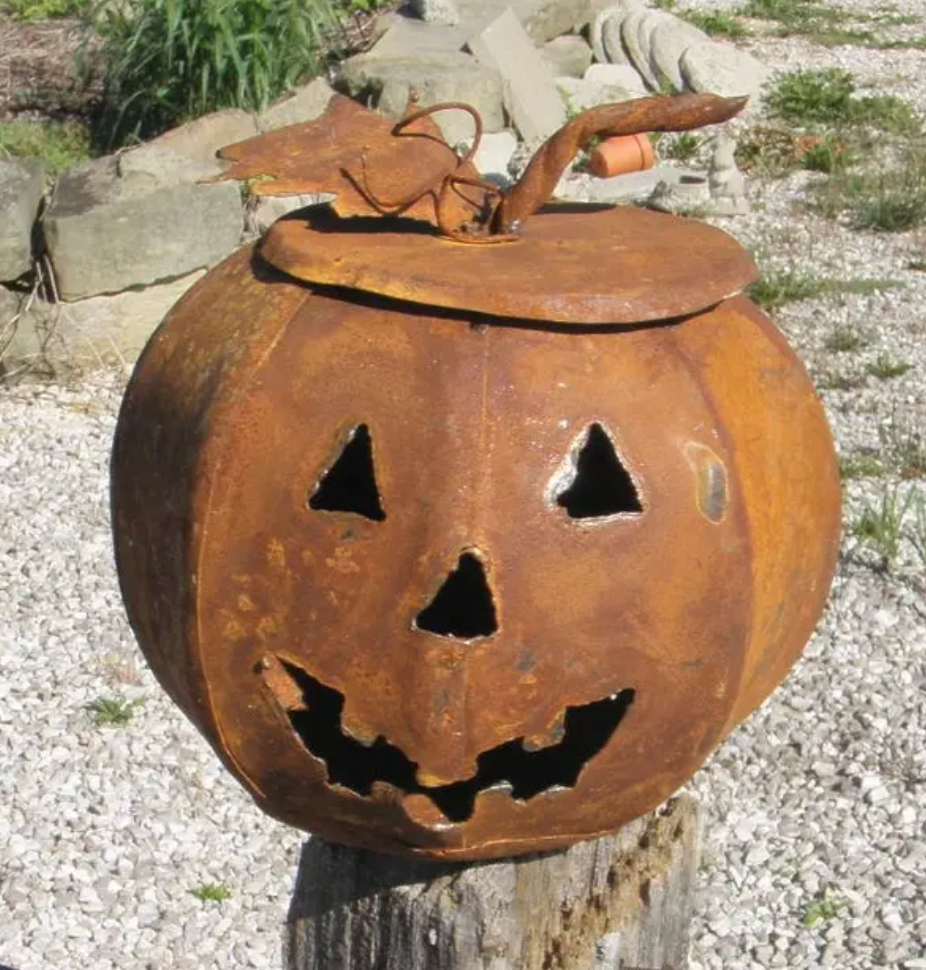 Small Tin Metal Pumpkin