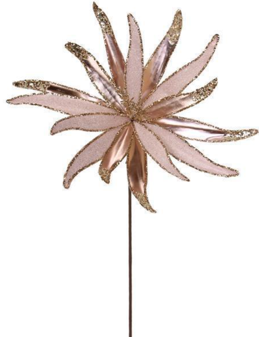 19.5" Metallic/Bead Flower Stem