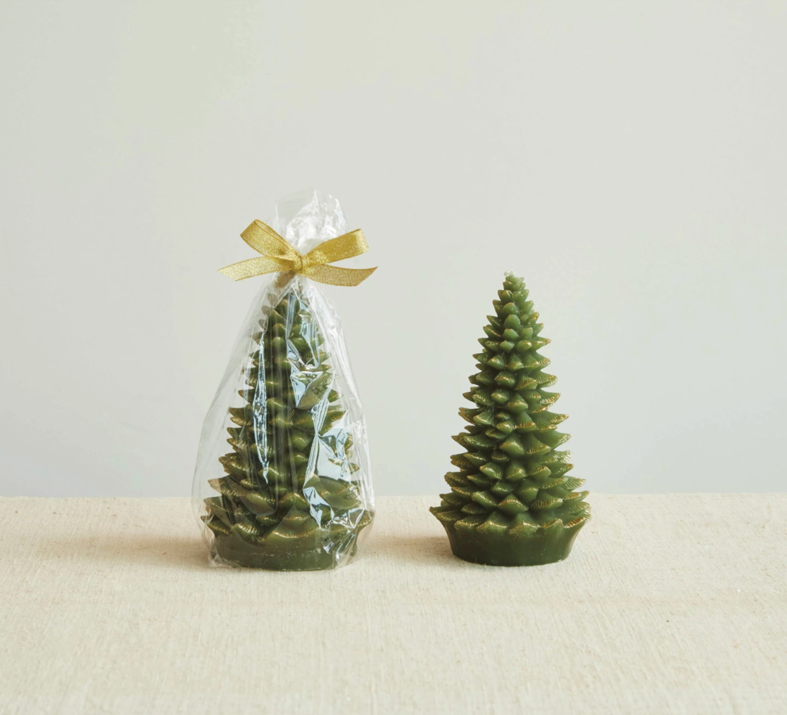 Wide Christmas Tree Taper Candle