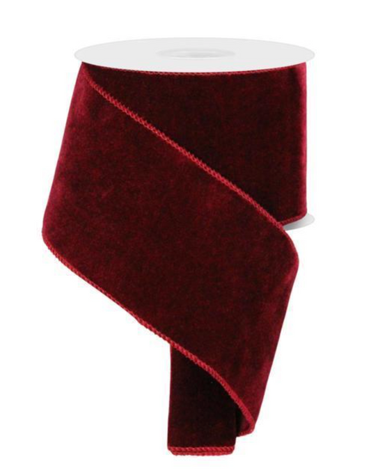 4"X 10 Yrd Burgundy Velvet Satin Ribbon