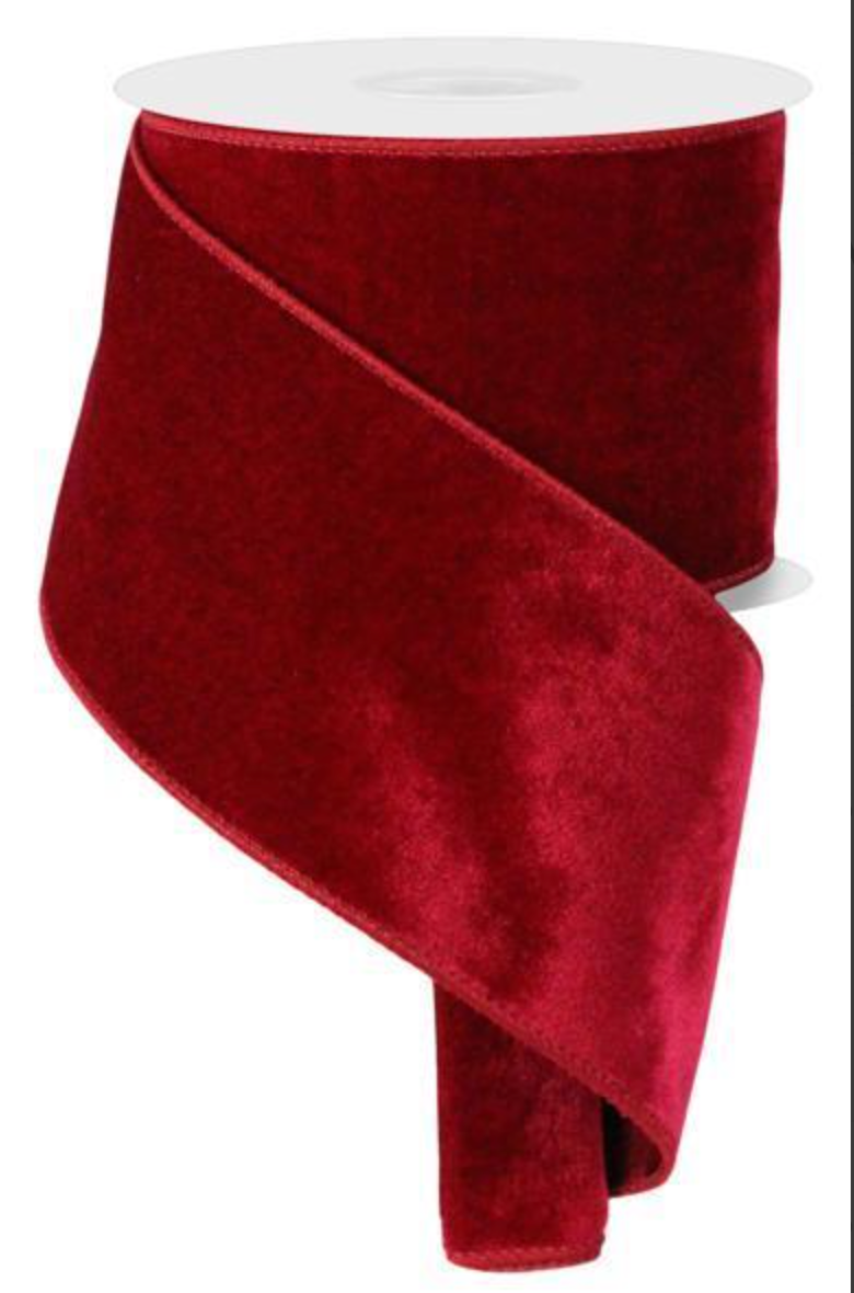 4"X 10 Yrd Cranberry Velvet Satin Ribbon