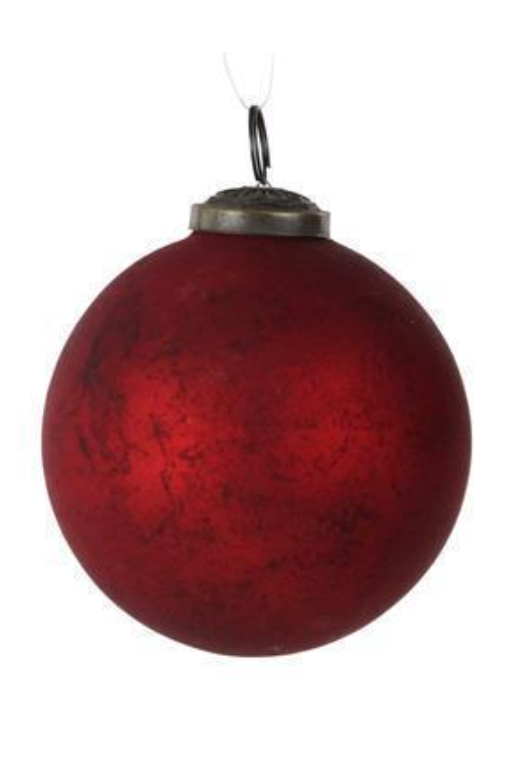 Matte Red Rustic Glass Ornaments