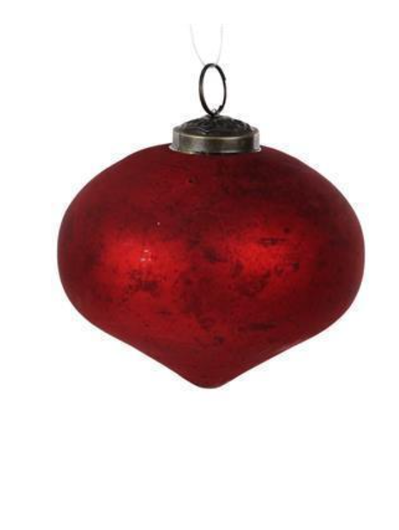 Matte Red Rustic Glass Ornaments