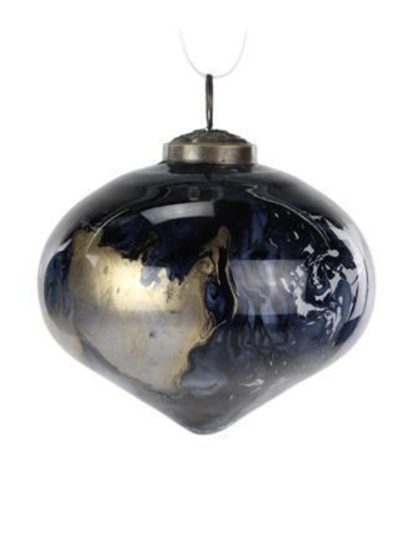 Blue Marble Glass Ornaments