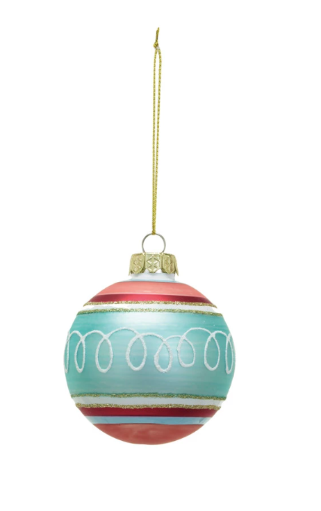 Glass Pattern Glitter Ornament