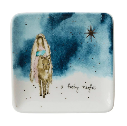 Square Stoneware Christmas Dish