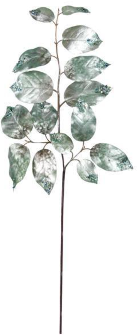 30"L Glitter Salal Leaf Spray