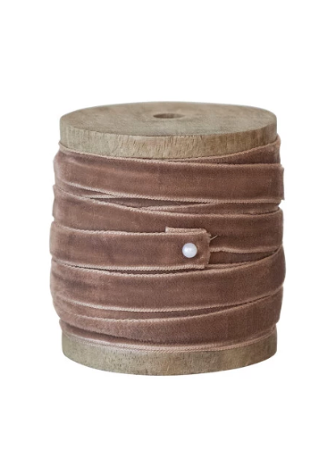 10 Yrd Velvet Ribbon on Wood Spool