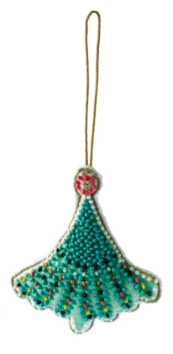 Cotton Beaded Velvet Christmas Tree Ornament