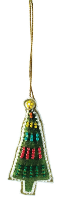 Cotton Beaded Velvet Christmas Tree Ornament