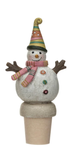 Resin Snowman Bottle Stopper