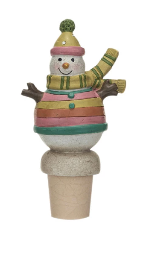 Resin Snowman Bottle Stopper