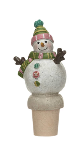 Resin Snowman Bottle Stopper