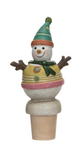 Resin Snowman Bottle Stopper