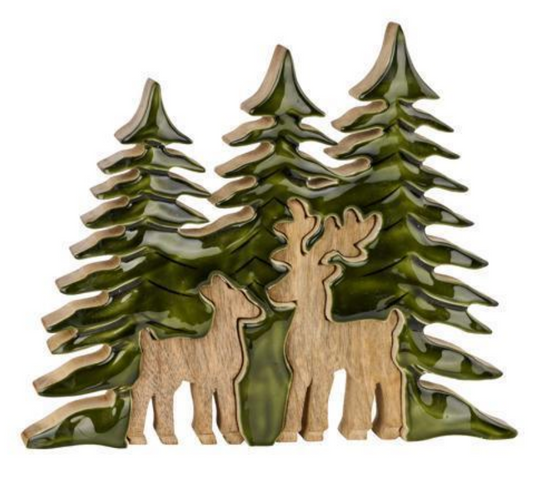 Mangowood Deer & Tree Set