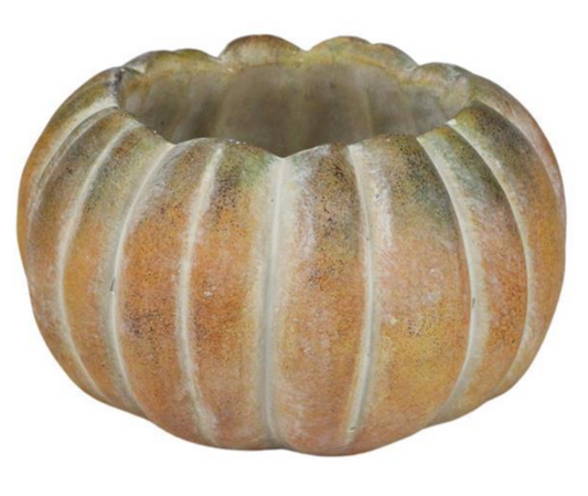 7.5" Cement Pumpkin Vase