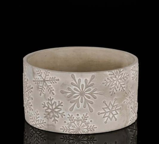 8.5" DIA X 4.25" Cement Snowflake Planter