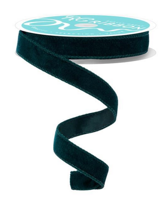 7/8"X10Yrd Hunter Green Velvet Satin Ribbon