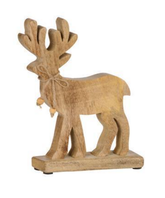 8" Natural Mangowood Reindeer on Base